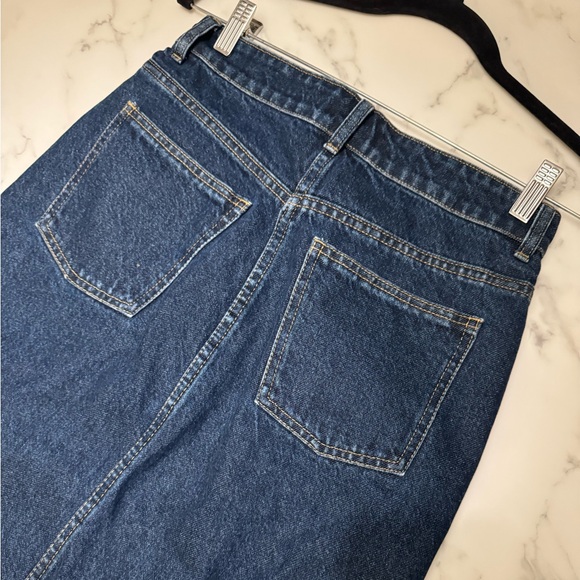 H&M dark blue denim midi column denim skirt size 4 - Picture 6 of 6